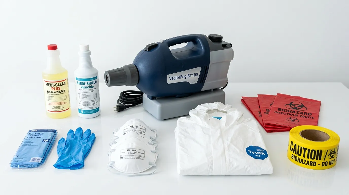 Professional biohazard remediation crew working in Trenton